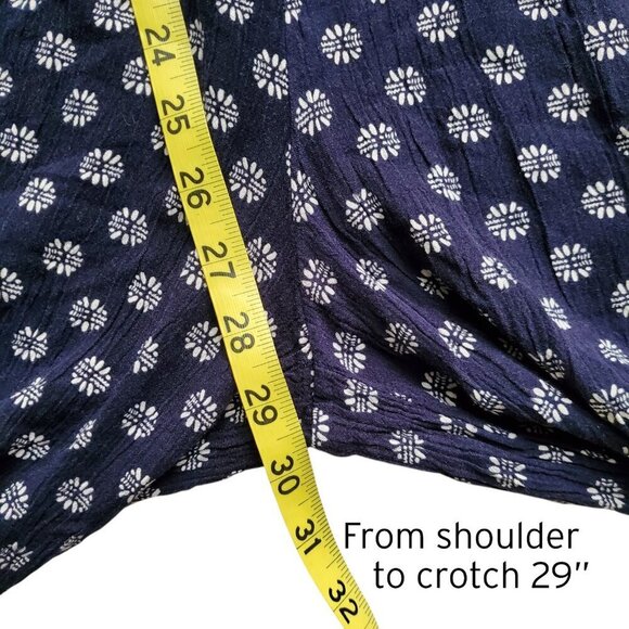 1. State Gypsy Night Embroidered Navy V-Neck High-Slit Wide-Leg Jumpsuit Size S - Picture 14 of 16